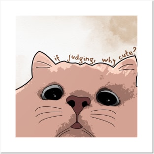 cute judging cat Posters and Art